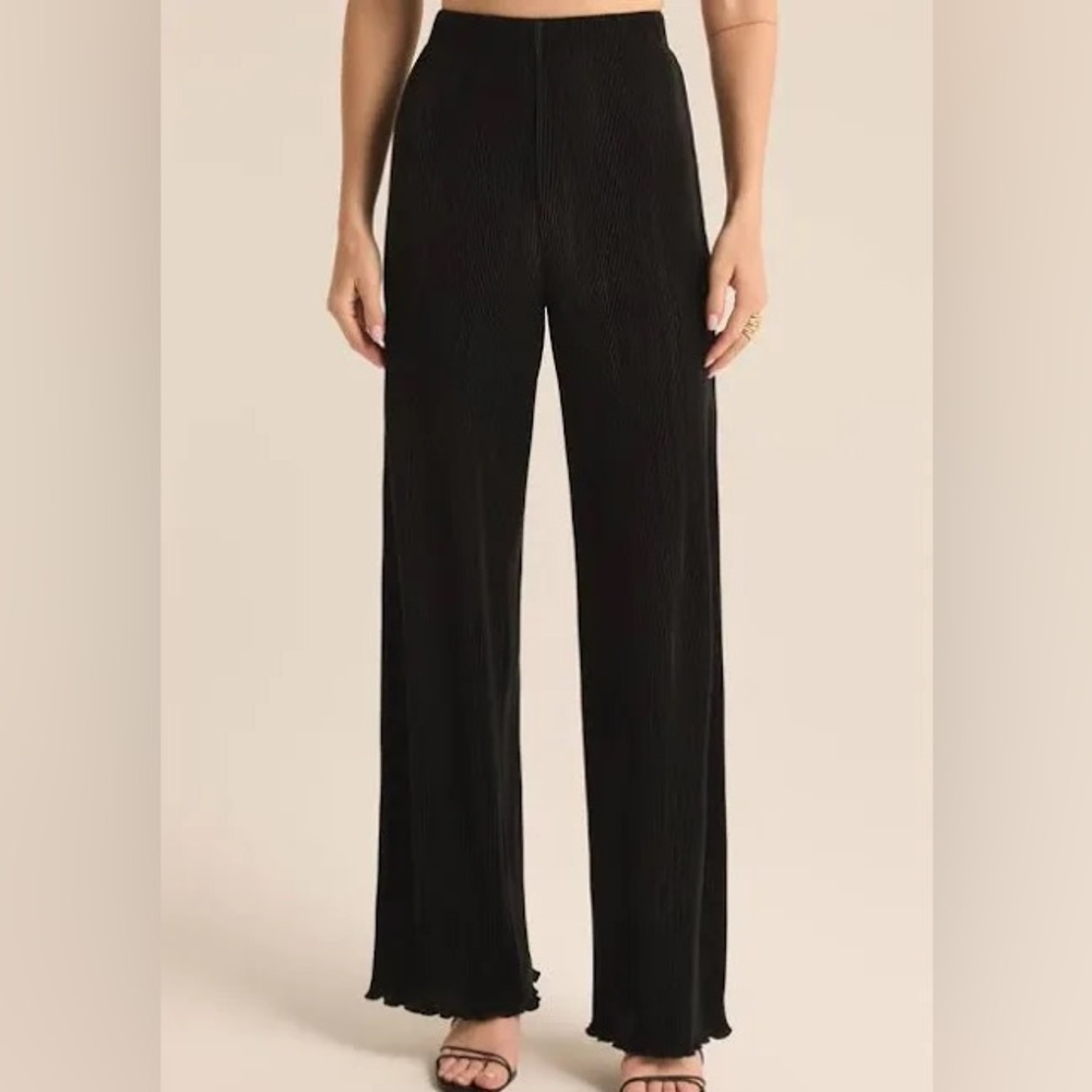 NEW Z‎ Supply Denia Black Wide-Leg Pants SZ SM